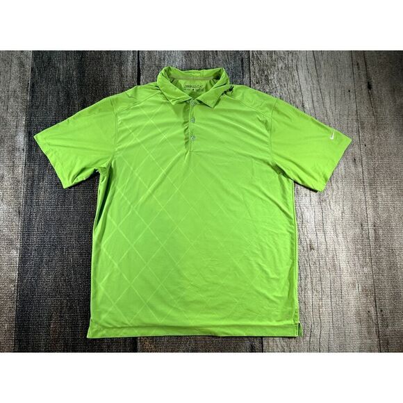 Nike Golf Standard Dri Fit Green Diamond Polo Shirt Mens Large Dri-Fit - Picture 1 of 8